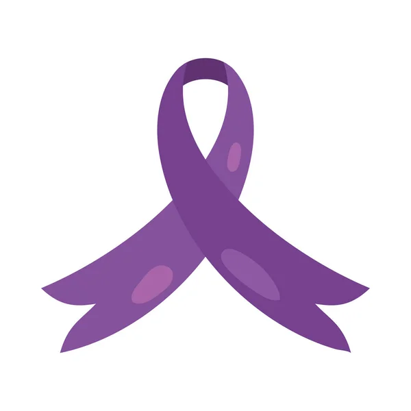 Purple Ribbon Campaign Cancer Vector Isolated — Stock Vector