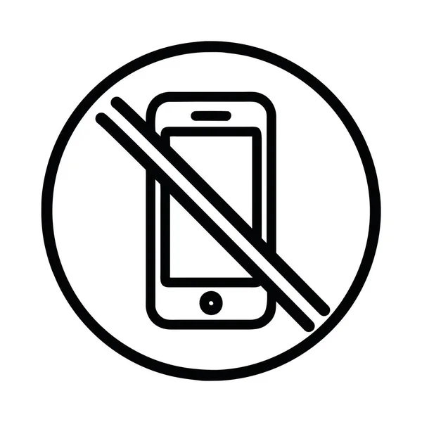 単離された携帯電話禁止の印のベクトル — ストックベクタ