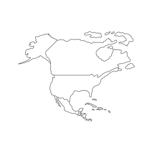 America Norte Mapa Design Vetor Isolado —  Vetores de Stock