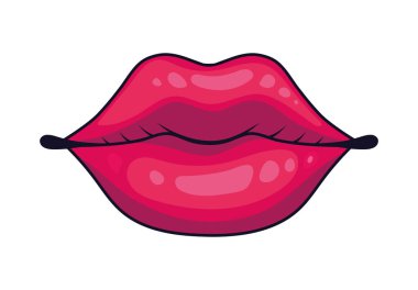 ağız pop sanatı seksi vektör izole
