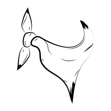 Vahşi batı eşarp vektörü izole edildi