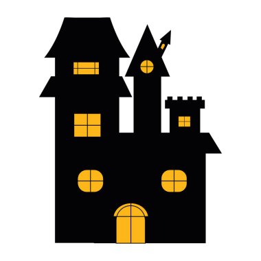 Cadılar Bayramı şatosu şeytani illüstrasyon vektörü izole edildi