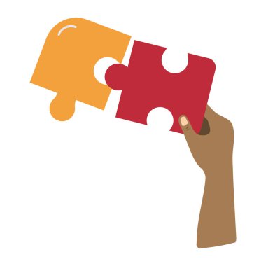 El vektörü izole edilmiş yapboz parçaları