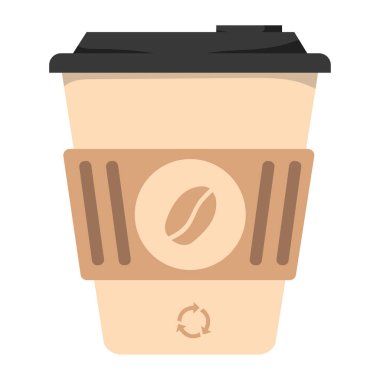 yeniden kullanılabilir kahve fincanı vektörü izole edildi