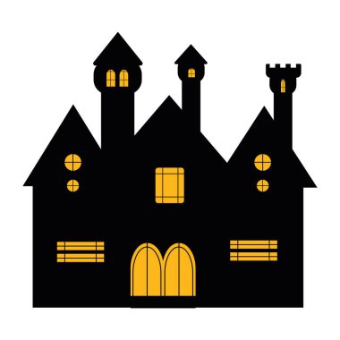 Cadılar Bayramı Şatosu ürkütücü vektörü izole edildi