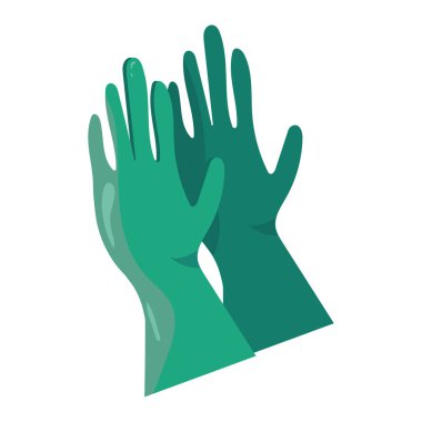 kauçuk eldiven çizim vektörü izole