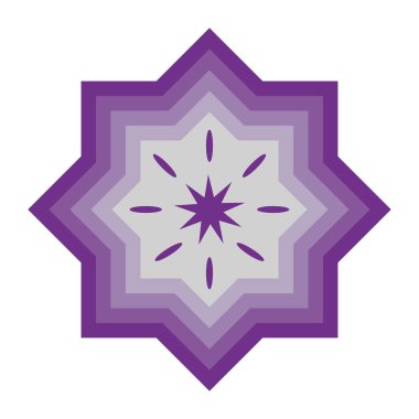 İslami yıldız mor tasarım vektörü izole edildi