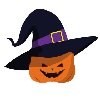 Cadılar Bayramı cadı kabağı vektörü izole edildi