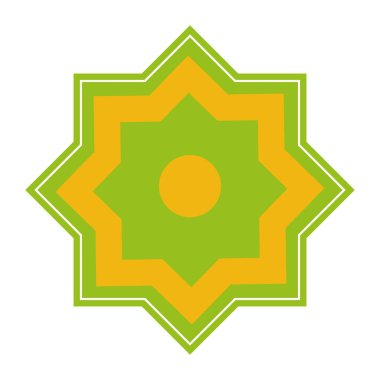 İslami yıldız tasarımı vektörü izole edildi