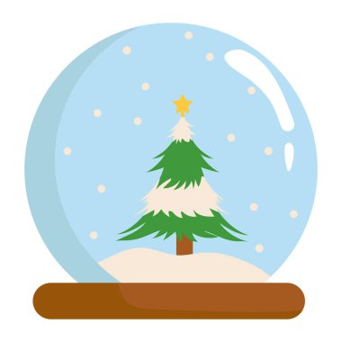 Noel kar küresi çizim vektörü izole edildi
