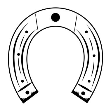 El çizimi at nalı vektörü izole edildi