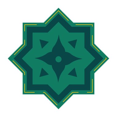 İslami yıldız yeşil vektörü izole edildi