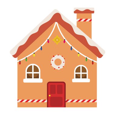 Noel evi zencefilli ekmek taşıyıcısı izole edilmiş.