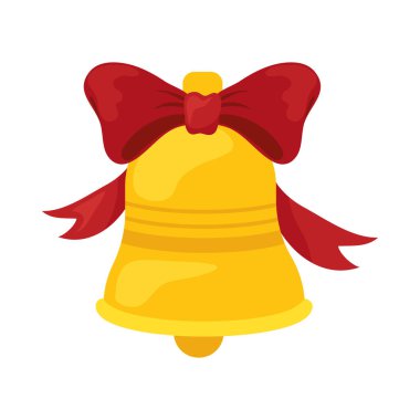 Papyon vektörü izole edilmiş altın çan asılı