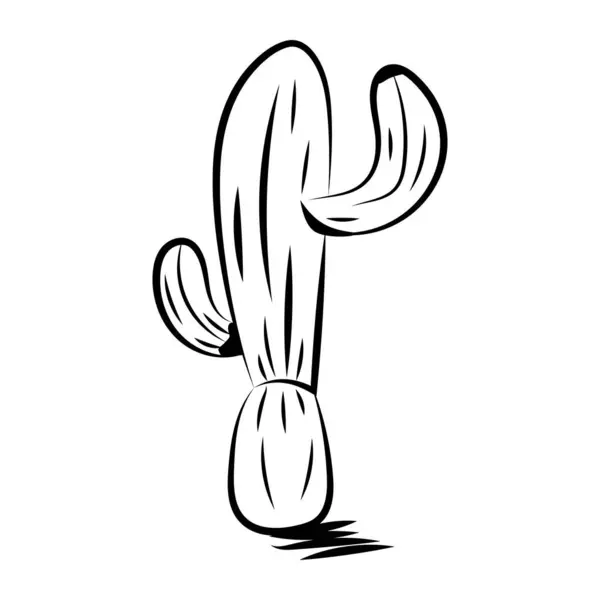 Ručně Kreslit Kaktusový Vektor Izolován — Stockový vektor