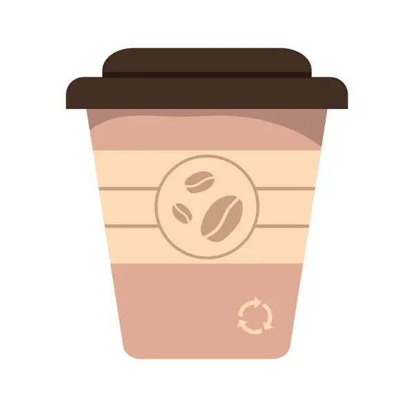 Wiederverwendbare Kaffeetasse Illustration Vektor Isoliert — Stockvektor