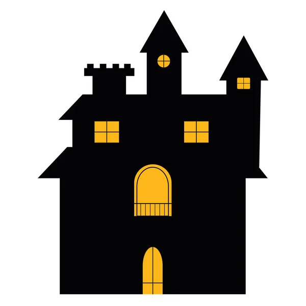 Halloween Château Mistery Illustration Vecteur Isolé — Image vectorielle