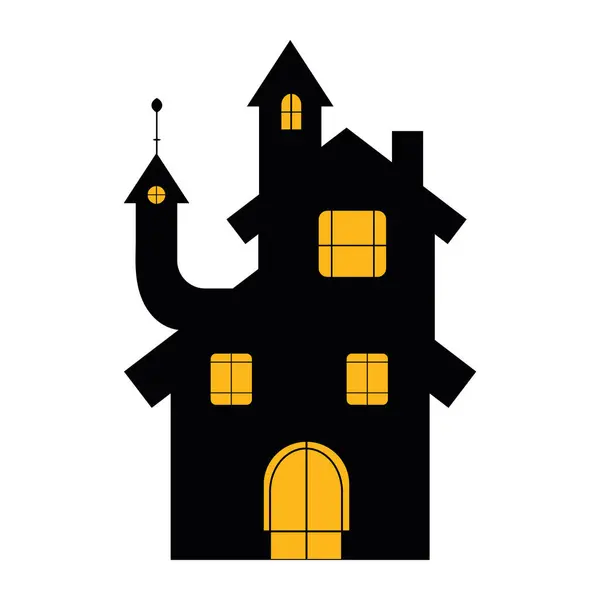 Halloween Château Effrayant Illustration Vecteur Isolé — Image vectorielle