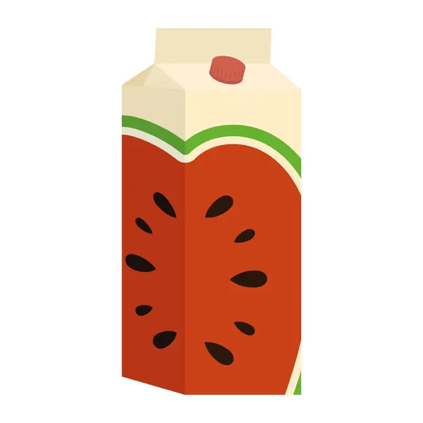 Tetra Pack Box Watermelon Juice Vector Isolated — Stock Vector