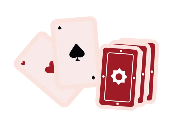 Cartões Poker Ilustração Vetor Isolado — Vetor de Stock