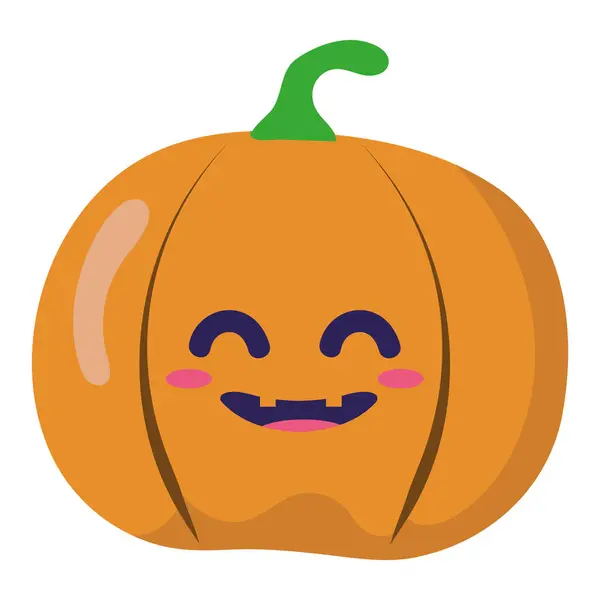 Halloween Kawaii Pumpkin Vector Isolated — Stock Vector