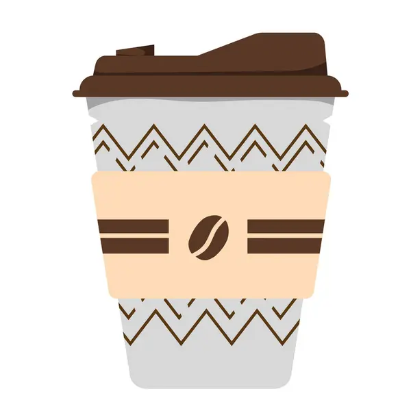 Herbruikbare Koffiekop Ontwerp Vector Geïsoleerd — Stockvector