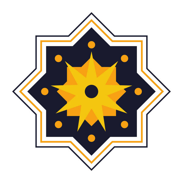 islamic star with colors vector isolated