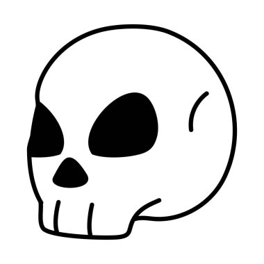 Cadılar Bayramı kafatası simgesi vektörü izole edildi