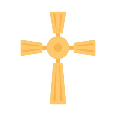Katolik haçı parlak vektör izole edildi