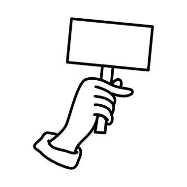 Poster tasarım vektörü izole edilmiş aktivist el