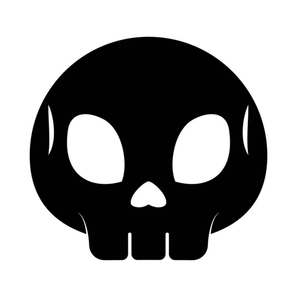 Skull Head Silhouette Vector Isolated — Stock Vector