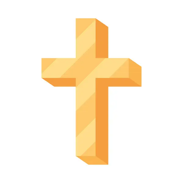 Cruz Católica Brilhante Ilustração Vetor Isolado — Vetor de Stock
