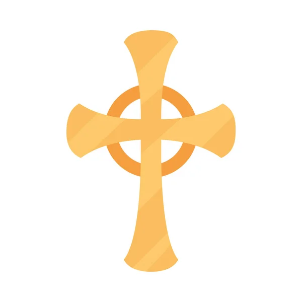 Vettore Disegno Luminoso Croce Cattolica Isolato — Vettoriale Stock