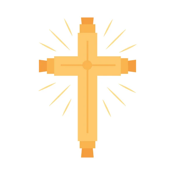 隔離された素晴らしいベクトルが付いているカトリックの十字架 — ストックベクタ
