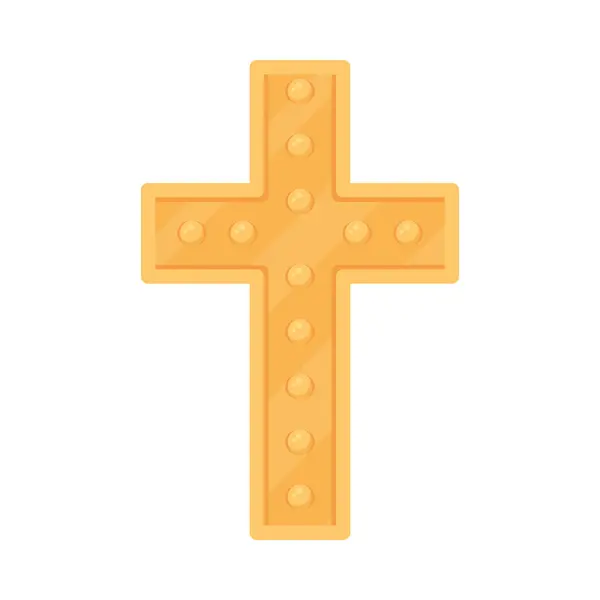 Croix Catholique Avec Vecteur Points Isolé — Image vectorielle