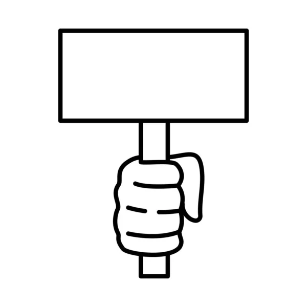 Mão Ativista Com Poster Ilustração Vetor Isolado — Vetor de Stock