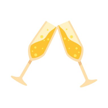 Şampanya kadehleri tasarım vektörü izole edildi.