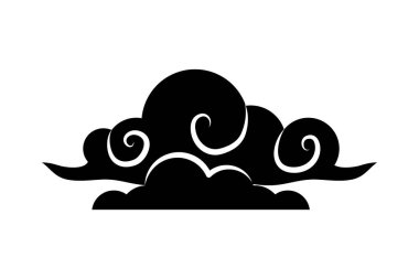 Çin bulut silueti çizim vektörü izole