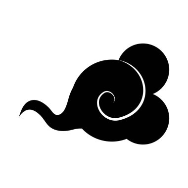 Çin bulut silueti geleneksel illüstrasyon vektörü izole