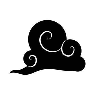 Çin bulut silueti siyah vektör izole