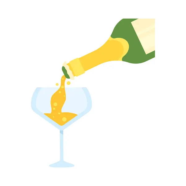 Bicchiere Champagne Tostatura Vettore Design Isolato — Vettoriale Stock