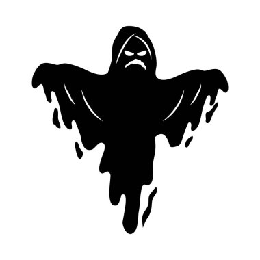 Hayalet yaratık silueti vektörü izole edildi