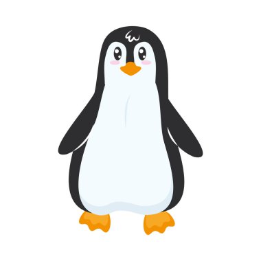 Arktik penguen illüstrasyon vektörü izole