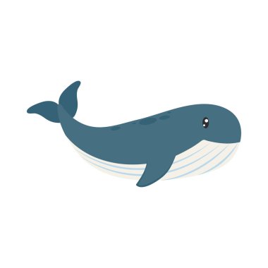 mavi balina illüstrasyon vektörü izole