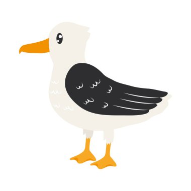 martı çizim vektörü izole edildi