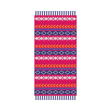 Meksika sarape kumaş tasarım vektörü izole edildi