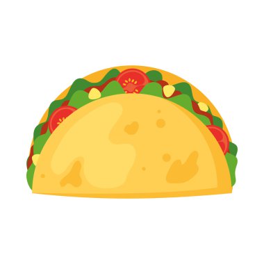 Meksika taco çizim vektörü izole edildi