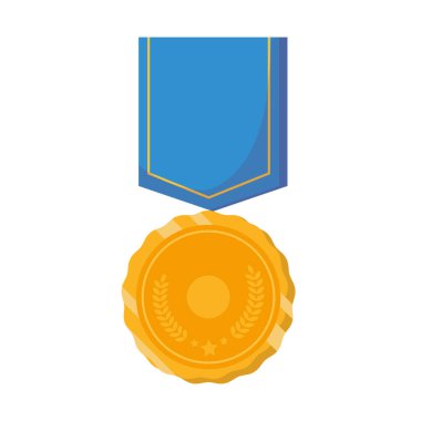 Altın madalya illüstrasyon vektörü izole edildi