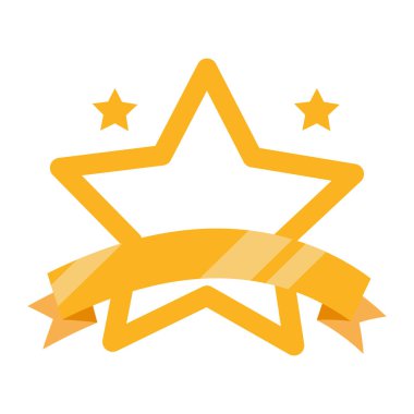 yıldız ve kurdele kupa vektörü izole