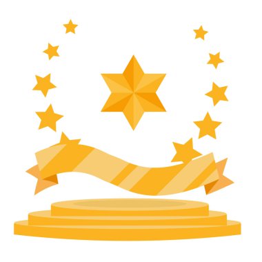 yıldız ve kurdele kupa vektörü izole